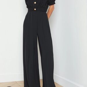 L'AGENCE Black Wide-Leg Trousers